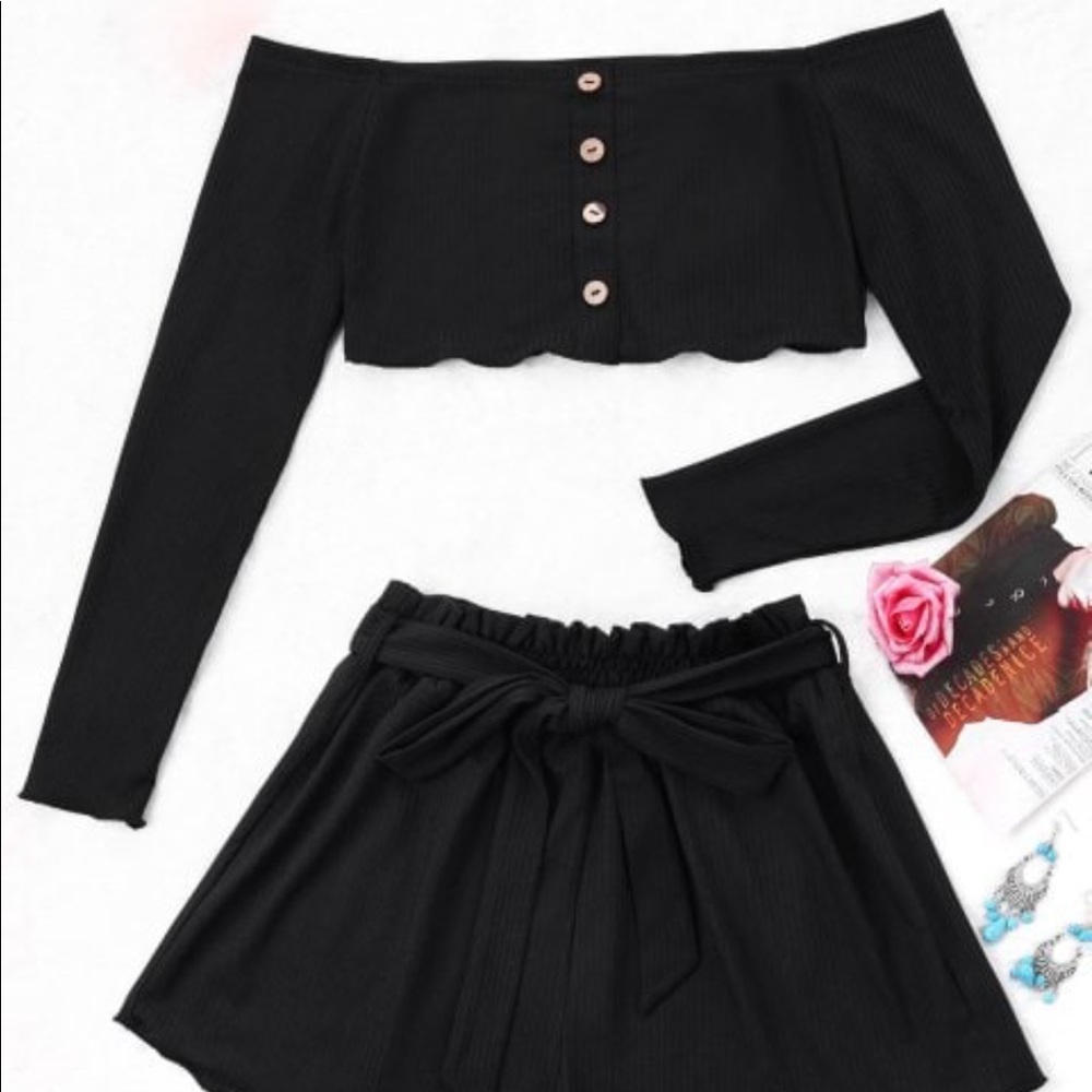 Co-ord crop top / short set